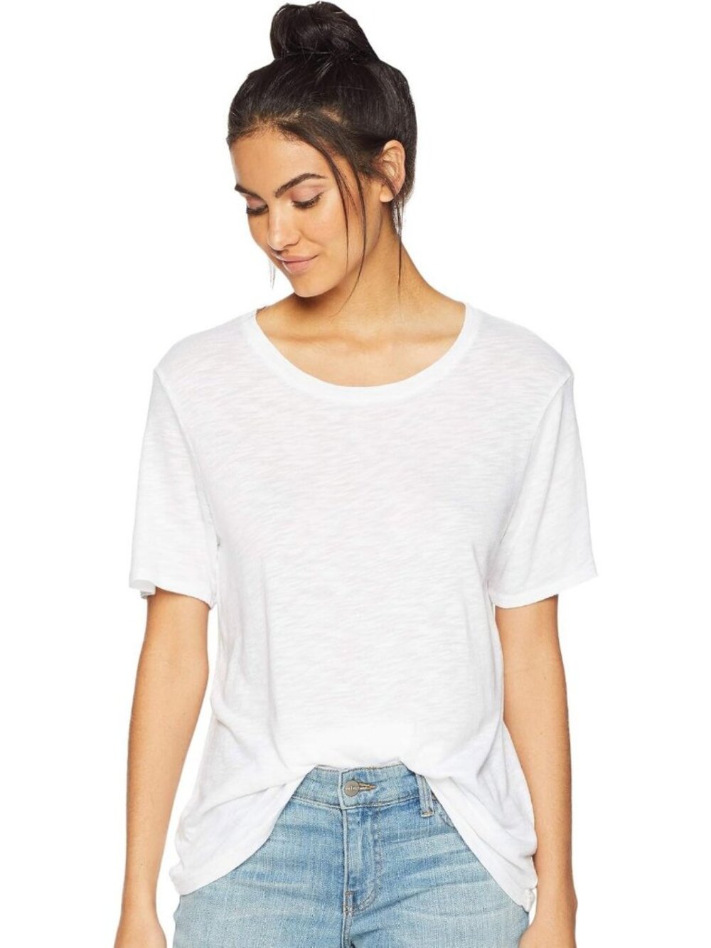 Soft Cotton Modal Slub Crew Neck Tee - Short Sleeve Casual Top for Everyday Wear
